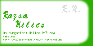 rozsa milics business card